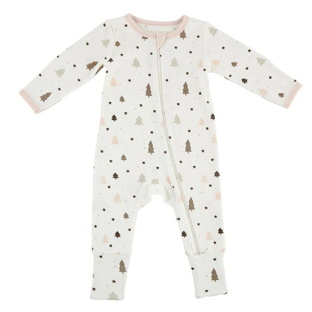 Stephan Baby Winter Wonderland Cozy Romper in Blush Trees NWT 6-12M